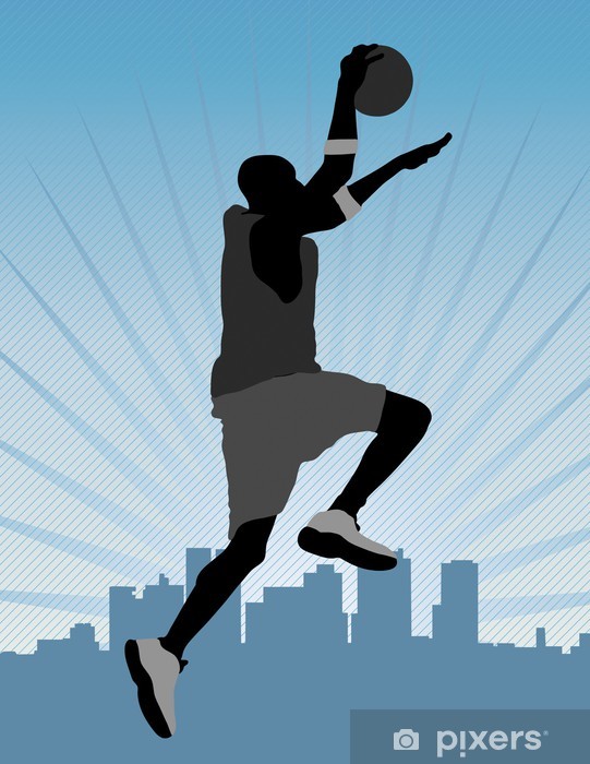 541x700 Basketball Dunk Vector Wall Mural We Live To Change