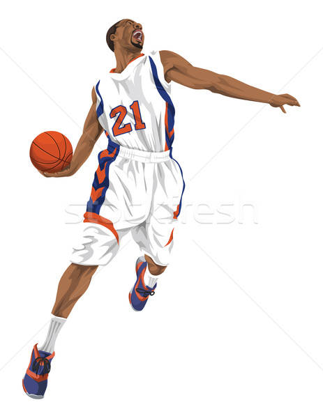 463x600 Vector Of Basketball Player Going For A Slam Dunk Vector