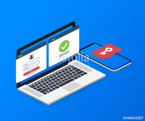 500x417 Duo Authentication Concept Banner With Text Place Can Use For Web