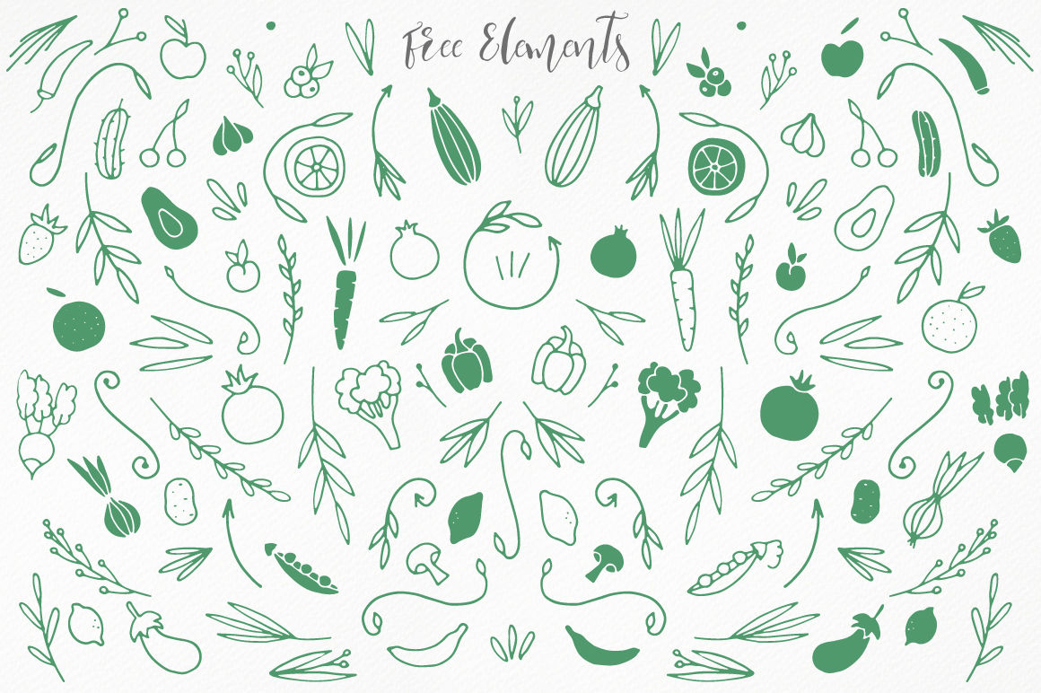 1160x772 Yellow Lime Font Duo + Vector Doodle