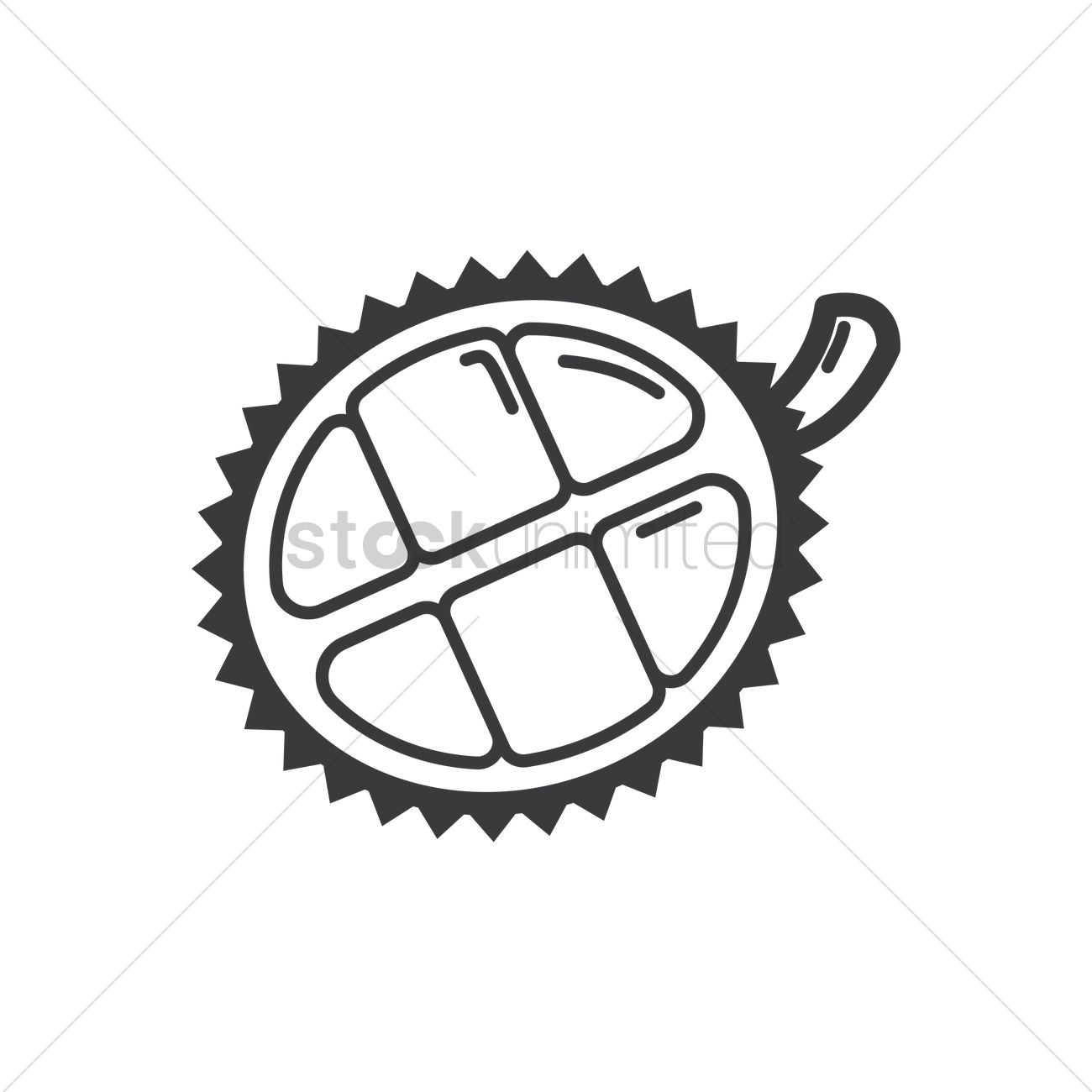 1300x1300 Opened Durian Vector Image