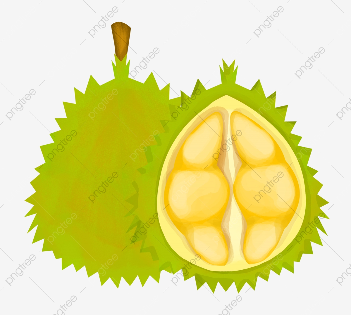 1200x1078 Vector Cartoon Durian, Durian, Cartoon Durian, Vector Durian Png