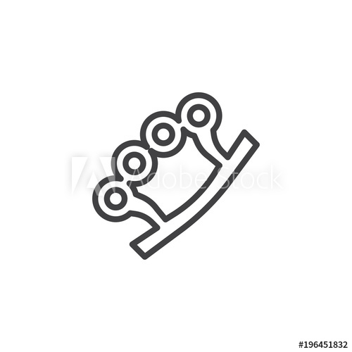 500x500 Brass Knuckles Outline Icon Linear Style Sign For Mobile Concept