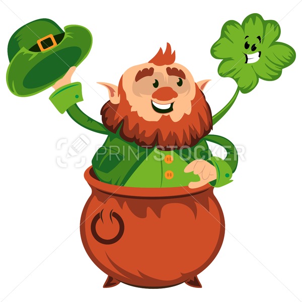 600x600 Leprechaun Cartoon Character Or Funny Green Dwarf Vector