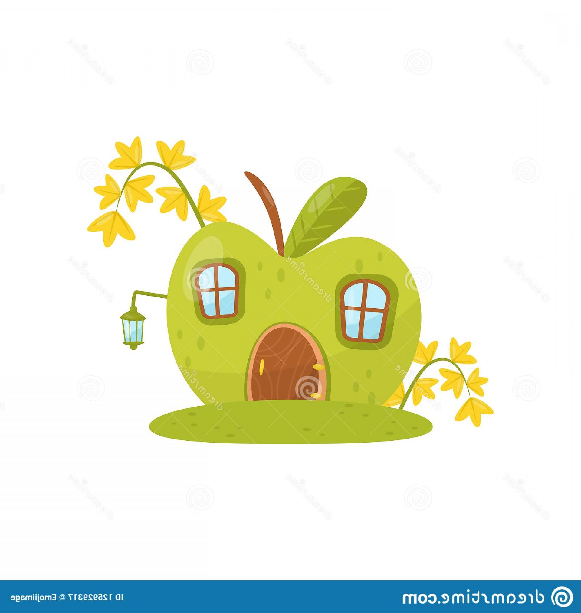 1920x2028 Small House Made Green Apple Fairytale Fantasy House Gnome Dwarf