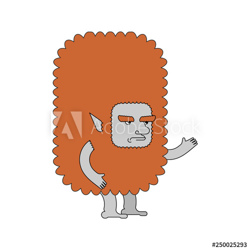 500x500 Boggart Isolated Home Goblin Shaggy Dwarf Vector Illustration