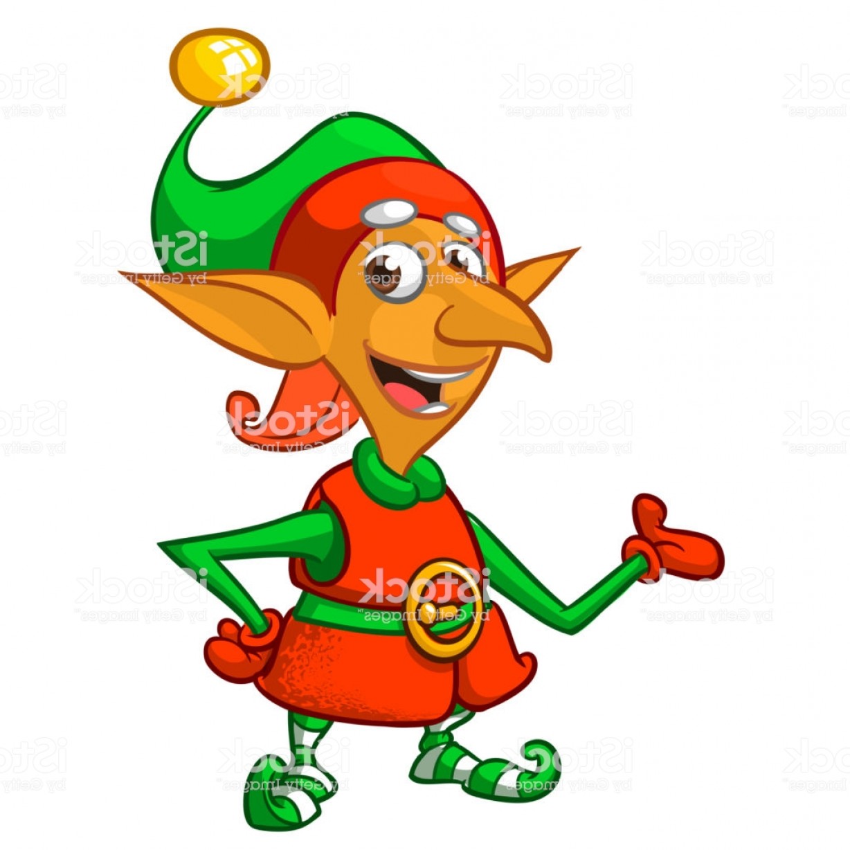1228x1228 Cartoon Illustration Of Happy Christmas Elf Vector Happy Dwarf