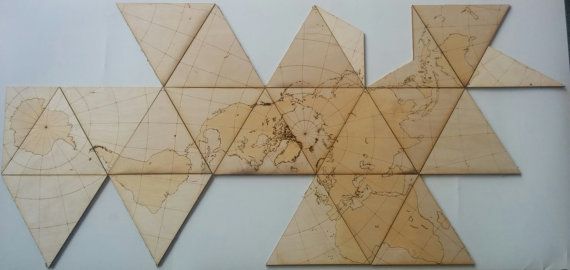 Dymaxion Map Etched In Wood 570x270 Dymaxion Map Etched In Wood