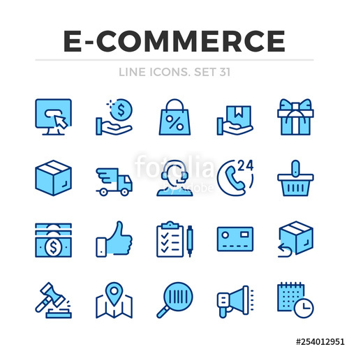 E Commerce Vector Line Icons Set Thin Line Design Outline 500x500 E Commerce Vector Line Icons Set Thin Line Design Outline