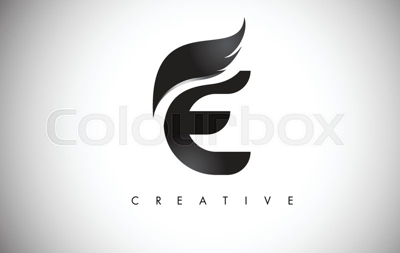 E Letter Wings Logo Design Icon Stock Vector Colourbox 800x507 E Letter Wings Logo Design Icon Stock Vector Colourbox