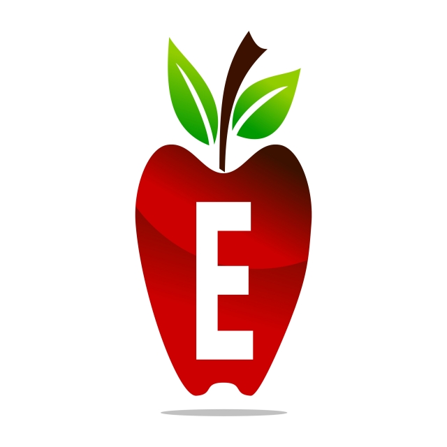 Apple Letter E Logo Design Template Vector, Eating, Food, Fruit 640x640 Apple Letter E Logo Design Template Vector, Eating, Food, Fruit