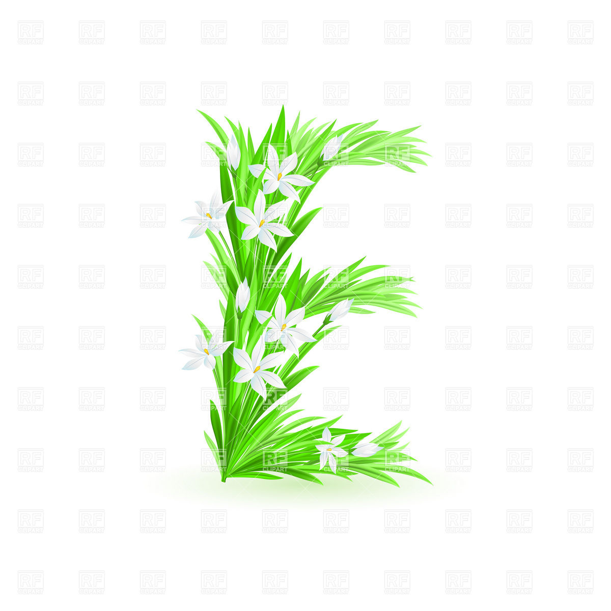 Grass And Spring Flowers Font Letter E Vector Image Of Backgrounds 1200x1200 Grass And Spring Flowers Font Letter E Vector Image Of Backgrounds