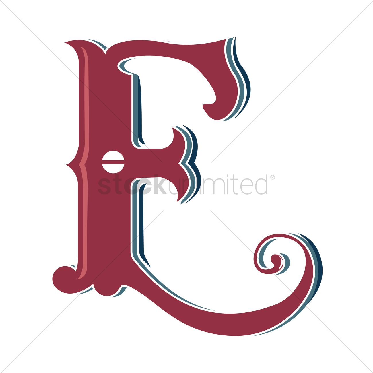 Vintage Letter E Vector Image 1300x1300 Vintage Letter E Vector Image
