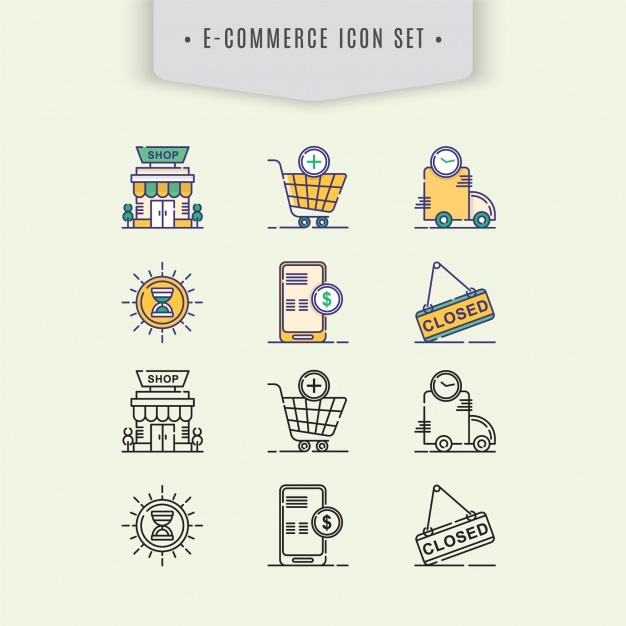 E Commerce Icon Set Vector Free Download 626x626 E Commerce Icon Set Vector Free Download