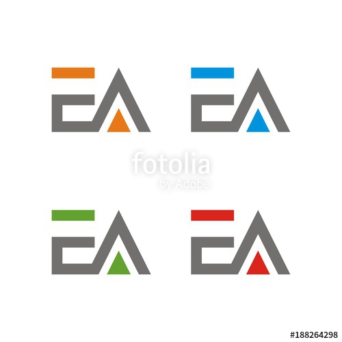 500x500 Ea Logo Initial Letter Design Template Vector Illustration Stock