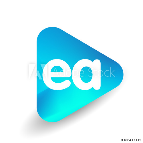 500x500 Letter Ea Logo In Triangle Shape And Colorful Background, Letter