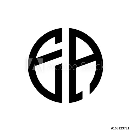 500x500 Initial Letters Logo Ea Black Monogram Circle Round Shape Vector