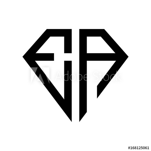 500x500 Initial Letters Logo Ea Black Monogram Diamond Pentagon Shape