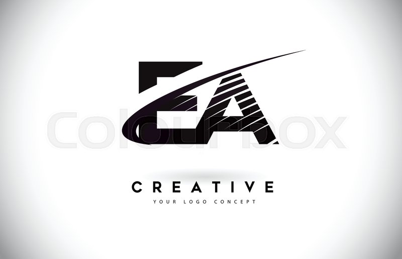 800x515 Ea E A Letter Logo Design With Swoosh Stock Vector Colourbox