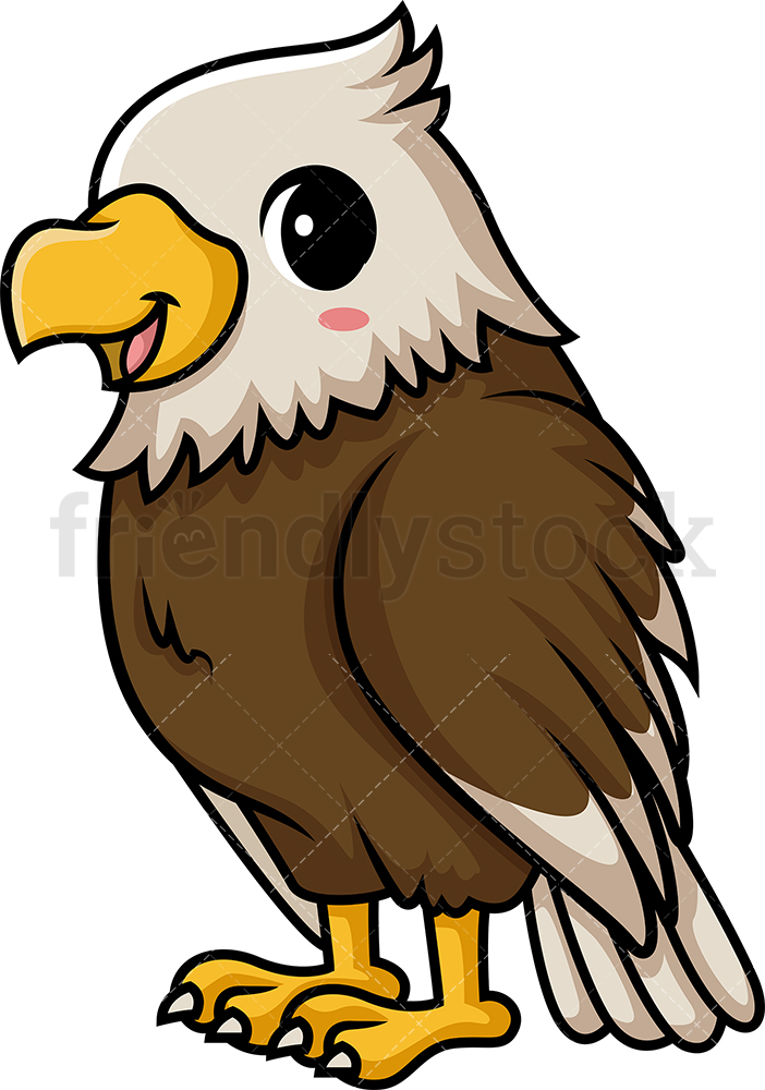 702x1000 Chibi Kawaii Bald Eagle Clipart Cartoon Vector
