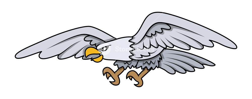 1000x392 Eagle Cartoon Vector Illustration Royalty Free Stock Image