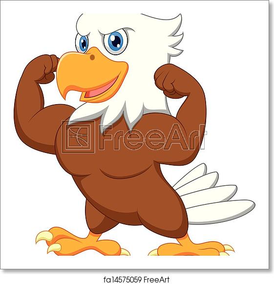 561x581 Free Art Print Of Strong Eagle Cartoon Vector Illustration