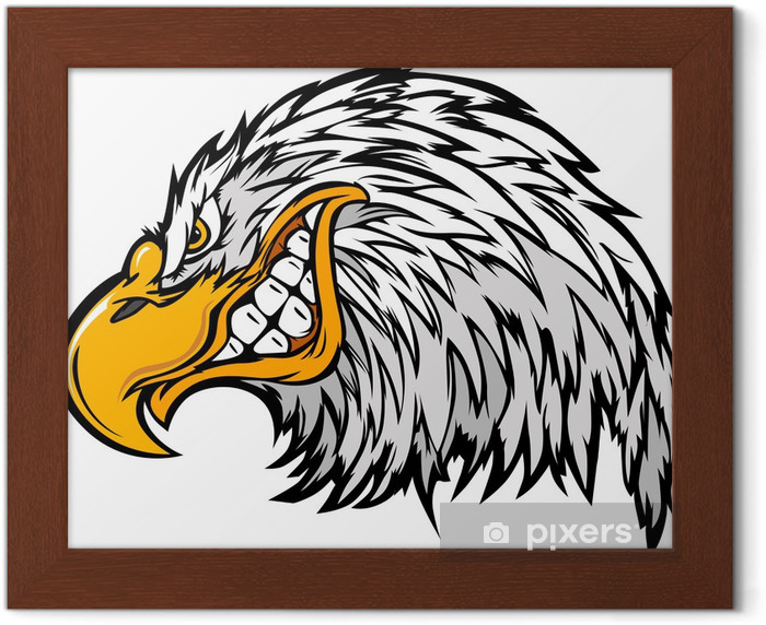 700x572 Mascot Head Of An Eagle Cartoon Vector Illustration Framed Poster