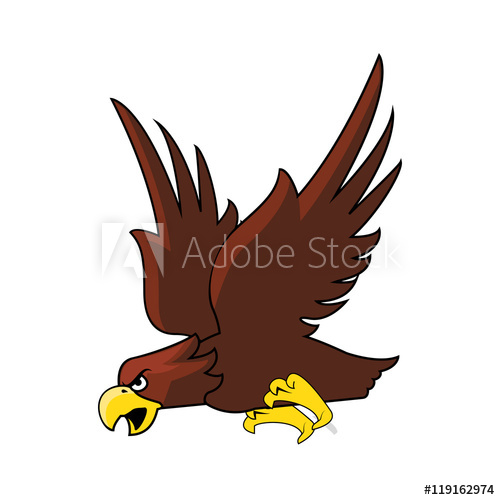 500x500 Flat Design Eagle Cartoon Icon Vector Illustration