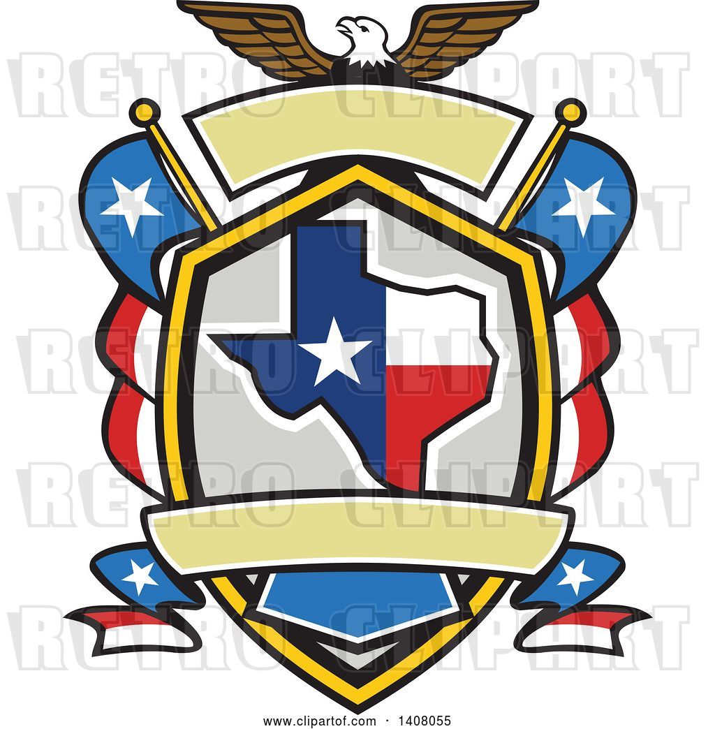1024x1044 Vector Clip Art Of Retro Bald Eagle Crest With The State Of Texas