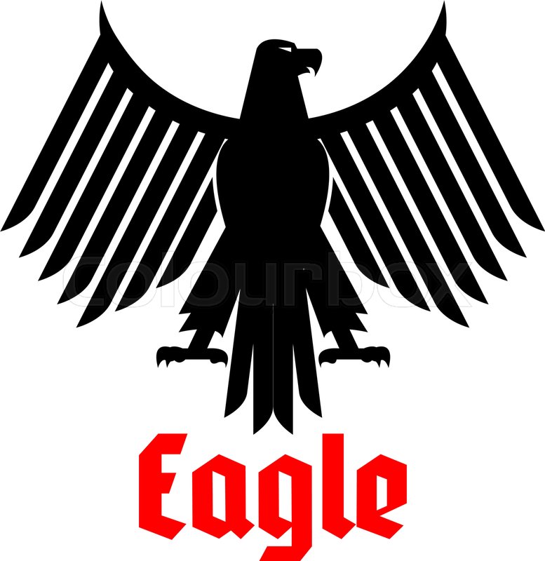 777x800 Black Eagle Heraldic Or Crest Emblem Stock Vector Colourbox
