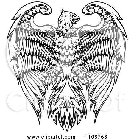 450x470 Clipart Black And White Heraldic Eagle Crest