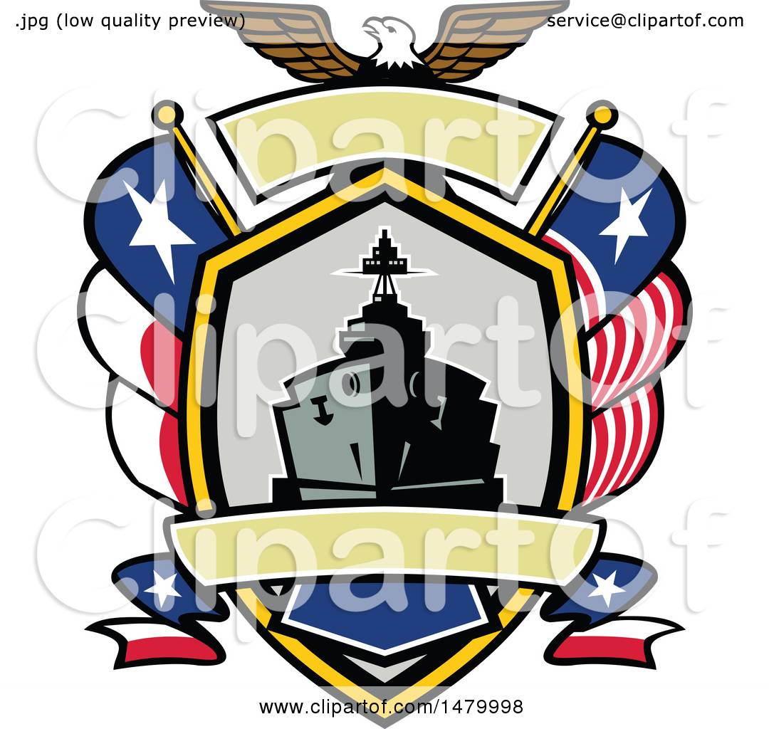 1080x1024 Clipart Of A Retro Bald Eagle Crest With A Battle Ship, State