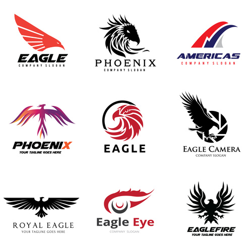 500x500 Eagle Silhouette Logo Collection Vector Free Download