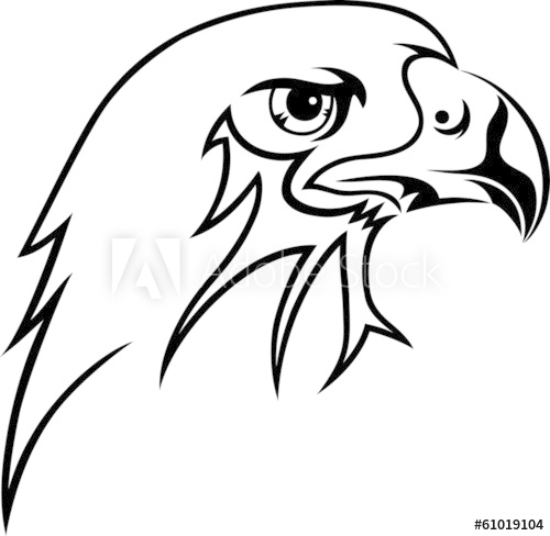 500x488 Eagle Face Art Vector Design