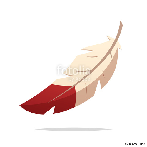500x500 Native American Eagle Feather Vector Isolated Stock Image