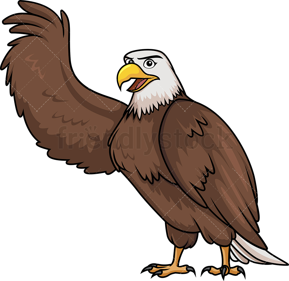 Bald Eagle Raising Wing Cartoon Clipart Vector 1000x971 Bald Eagle Raising Wing Cartoon Clipart Vector