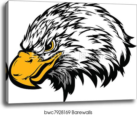 453x379 Eagle Mascot Head Vector Illustrati, Canvas Print Barewalls