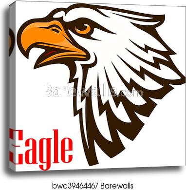 382x390 Eagle Head Vector Outline Emblem, Canvas Print Barewalls Posters