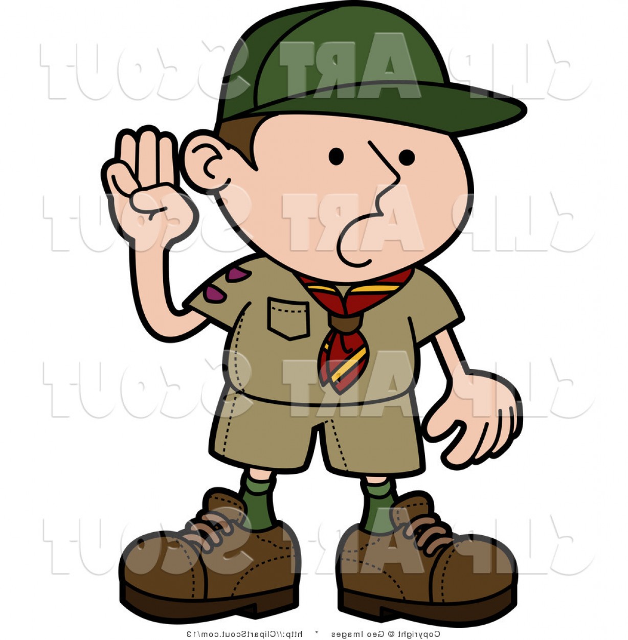 1228x1252 Vector Clipart Of A Boy Scout Pledging The Oath