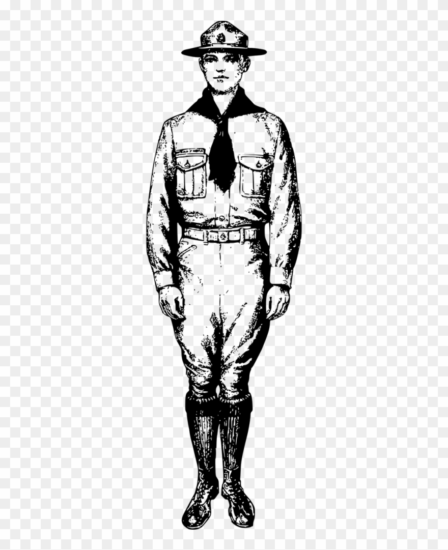 880x1081 Black White,boyscout,b Vector Graphics