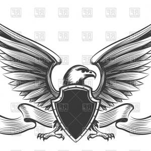 Engraving American Bald Eagle Shield And Ribbon Vector Clipart 300x300 Engraving American Bald Eagle Shield And Ribbon Vector Clipart