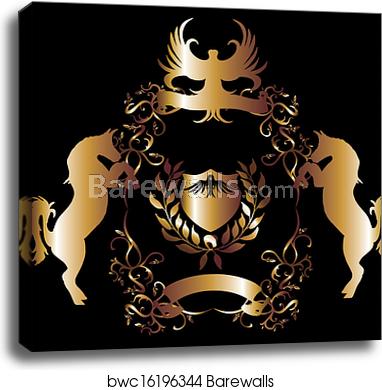 Golden Eagle Shield Vector Art, Canvas Print Barewalls Posters 382x390 Golden Eagle Shield Vector Art, Canvas Print Barewalls Posters