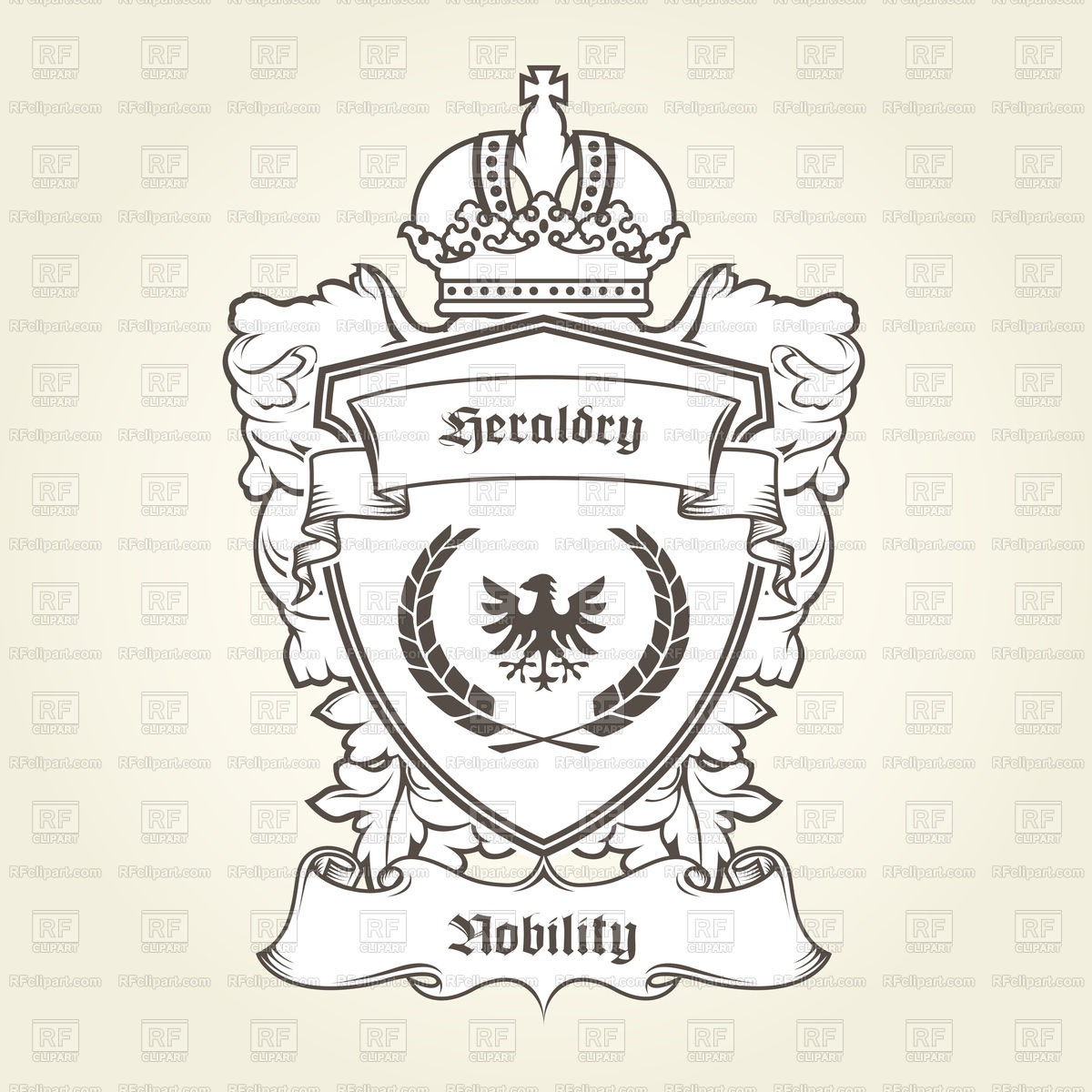Coat Of Arms Template With Heraldic Eagle, Shield, Crown 1200x1200 Coat Of Arms Template With Heraldic Eagle, Shield, Crown