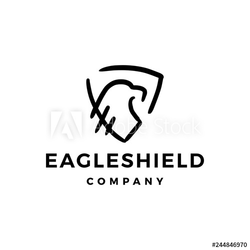 Eagle Shield Doodle Logo Vector Icon Illustration 500x500 Eagle Shield Doodle Logo Vector Icon Illustration