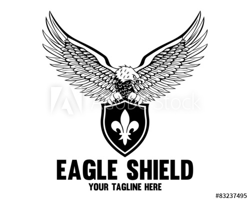 Eagle Shield Black And White Logo Templates 500x402 Eagle Shield Black And White Logo Templates
