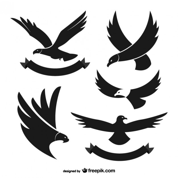 626x626 Black Eagle Silhouettes Vector Free Download
