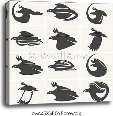 382x390 Eagle Silhouette Vector Design, Canvas Print Barewalls Posters