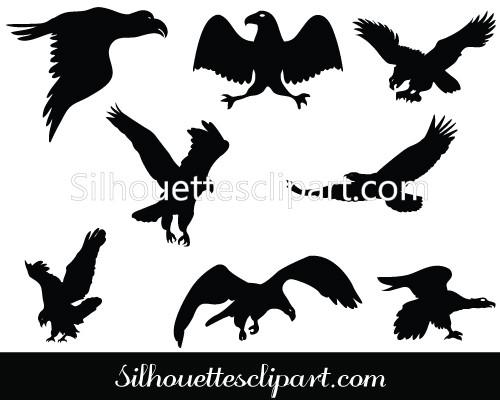 500x400 Flying Eagle Silhouette Vector Graphics Download Eagle Vector