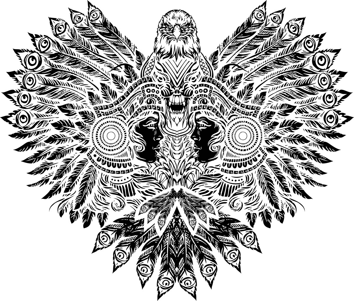 Tribal Eagle Vector Art On Behance 1200x1023 Tribal Eagle Vector Art On Behance