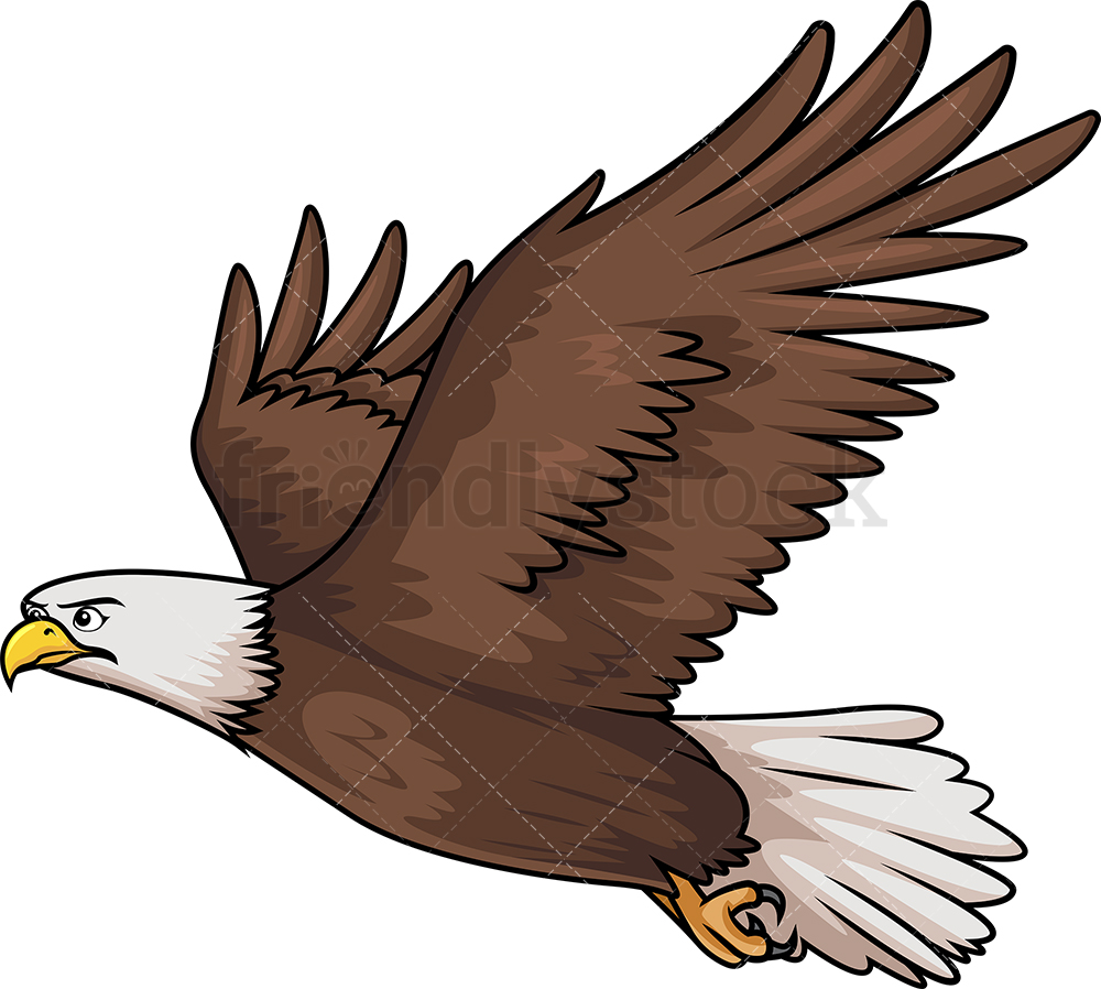 1000x898 Flying Bald Eagle Cartoon Clipart Vector